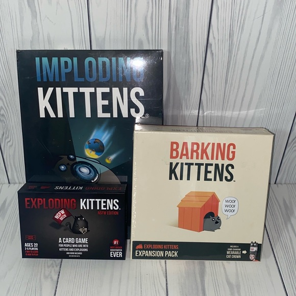 New Exploding Kittens Game and 2 expansion Sets - Picture 1 of 7